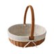 thumbnail image 4 of Cesta de picnic de imitación de ratán, cesta de frutas, cesta rural con asa, ligera para picnic Estilo C, 4 of 8