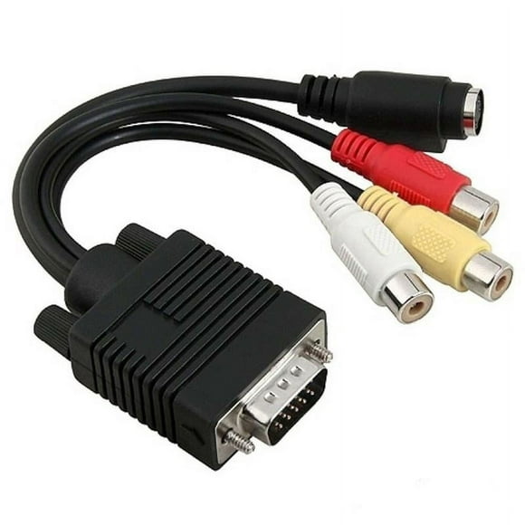 VGA SVGA to S-VIDEO 3 RCA TV AV Converter Cable Adapter For PC Q5O5 BEST Converter I6H6
