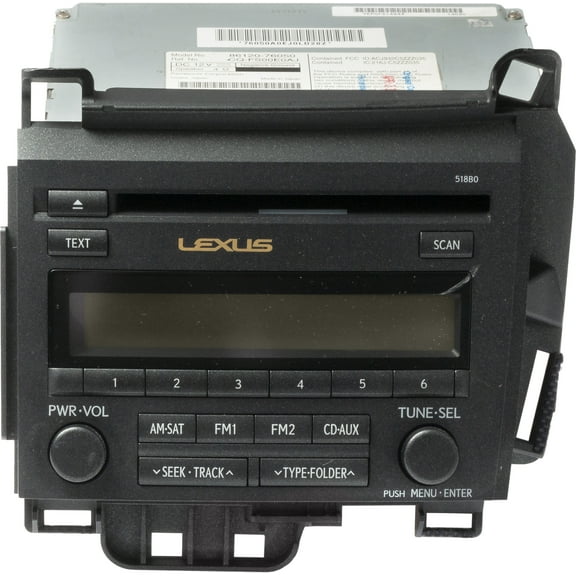 Restored 2011-13 Lexus CT200H AM FM SAT Radio CD MP3 Player Part ID 8612076050 Face 518B0 (Refurbished)