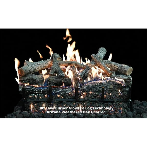 Grand Canyon GFWOC30 30 in. Glow Fire Arizona Weathered Oak Charred Vented Gas Logs