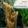 thumbnail image 6 of Alpine Corporation 39" Tall Outdoor 3-Tier Cascading Tree Bark Water Fountain with LED Lights, 6 of 12