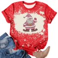 thumbnail image 1 of Fiudx Ofertas de La Semana Camiseta de Manga Corta con Cuello Redondo y Estampado Navideño a La Moda para Mujer, 1 of 4