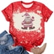 thumbnail image 1 of Fiudx Tops para Mujer Camiseta de Manga Corta con Cuello Redondo y Estampado Navideño a La Moda para Mujer, 1 of 4