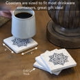 thumbnail image 6 of CounterArt Blue Medallion Natural Absorbent Shell Stone Coaster 4-Pack, 6 of 7