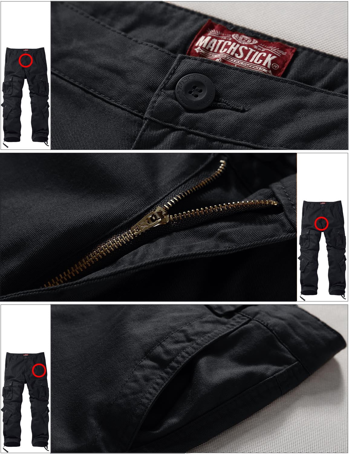 Relaxed Cotton Cargo Pants#3357 