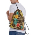 thumbnail image 3 of Easygdp Robot and Monsters Drawstring Backpack, Beach Sackpack, Travel Sackpack Lightweight for Sports, Gym, Travel, Swimming - Medium, 3 of 9