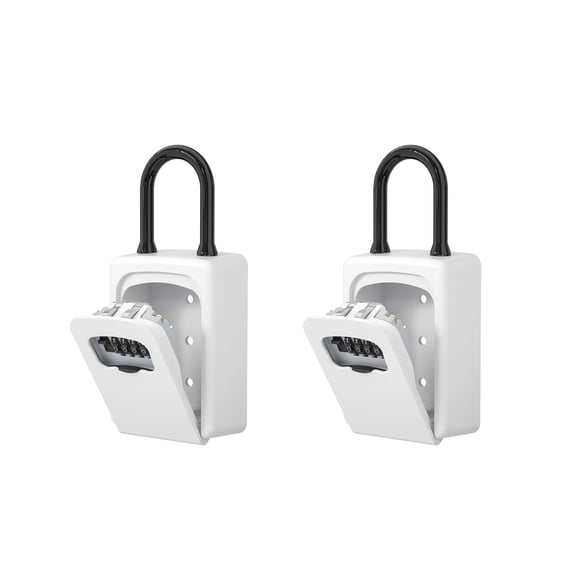 Open Box FAYLEEKO PORTABLE KEY LOCK BOX, UPGRADE CLEARLY VISIBLE NUMBERS - WHITE