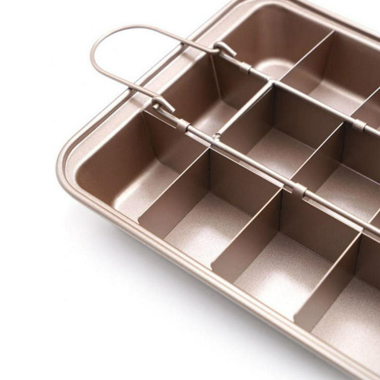 Non Stick Brownie Pans With Dividers 18 Pre-slice Carbon Steel Brownie  Baking Tray Chocolate Cake Mold Square Baking Pan