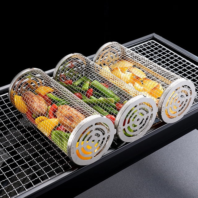 Cesta para barbacoa, jaula para barbacoa portátil, red antiadherente, fácil de limpiar para carne y verduras Likrtyny Para estrenar