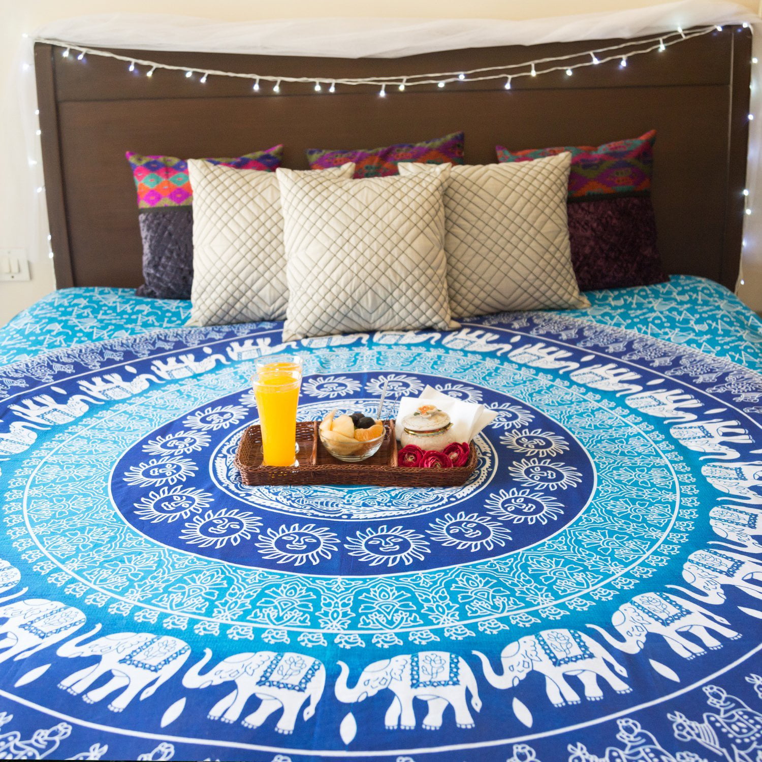 Mandala Wall Hanging Bedspread Bedsheet Boho Bed Cover Tapestry Twin Bedding