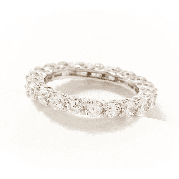 Diamonique Sterling Silver Classics Round-Cut Eternity Band Ring, Size 8