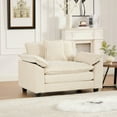 thumbnail image 2 of Newest Cloud Sofa Single Seat (Ottoman is not included), Modern Sectional Couch, for Living Room Bedroom and Apartment, Comfy Double Layer Upholstered Seat Cushion, Breathable Chenille Fabric, Beige,, 2 of 9
