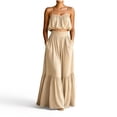 thumbnail image 3 of Zivyakyron High Waist 2 Piece Dress Sets for Women Summer Maxi Sleeveless Women's Dress Spaghetti Straps Plain Casual Loose Dresses, 3 of 7