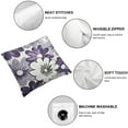 thumbnail image 4 of BANET  Throw Pillow Cases Cozy Fleece Two-Tone Blooming Flowers Decorative Cushion Covers for Couch Bed Sofa Farmhouse Decoration Purple Grey 12x12in, 4 of 5
