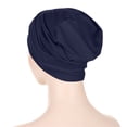 thumbnail image 4 of Womens Head Wrap Turban Beanie Double Flower Chemo Hat Slouch Cap, 4 of 6