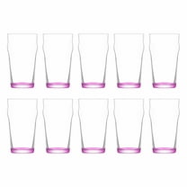 10 ARC Nonic Beer Glasses Set, 19 oz. - Clear, Pub, USA made - Pink
