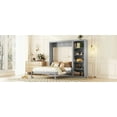 thumbnail image 5 of Queen Size Murphy Bed with Shelves - Gray, Space-Saving for Any Room, 5 of 18