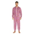 thumbnail image 3 of FORMRS Onesies Pajama for Adults Unisex Hoodie Winter Jumpsuit One Piece Sleepwear, Sizes S-2XL, Pink Doughnuts, 3 of 7