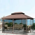 thumbnail image 2 of Unique Choice 13 x 10 ft Outdoor Patio Gazebo Canopy Tent with Mesh, Brown, 2 of 11