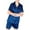 Blue A, variant on Wyongtao Women's Silk Pajamas Short Sleeve Sleepwear Soft Satin Button Down Loungewear 2 Piece Pjs Shorts Set,Purple L