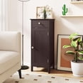 thumbnail image 4 of ZOPan Floor Storage Cabinet, Multifunctional Freestanding Bathroom Storage Cabinet with 2 Adjustable Shelves, Ideal for Bathroom, Living Room, 14 x 12 x 34.5 inches (Brown), 4 of 18