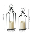 thumbnail image 3 of Set of 2 Decorative Black Metal Candle Lanterns with LED Flameless Candles for Indoor Outdoor Use, Modern Minimalist Hanging Lanterns for Home, Patio, Garden, Wedding, and Table Centerpiece Decor, 3 of 5