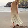 thumbnail image 3 of WILLBEST Vestido Verano Mujer Señoras Gradiente Lino Sin Mangas Cuello Redondo Bolsillo Casual Largo Maxi Vestido, 3 of 3