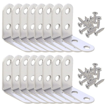 

Yongwei 16pcs L Shape Stainless Steel Corner Brackets for Cabinet Wardrobe Shelf - Black
