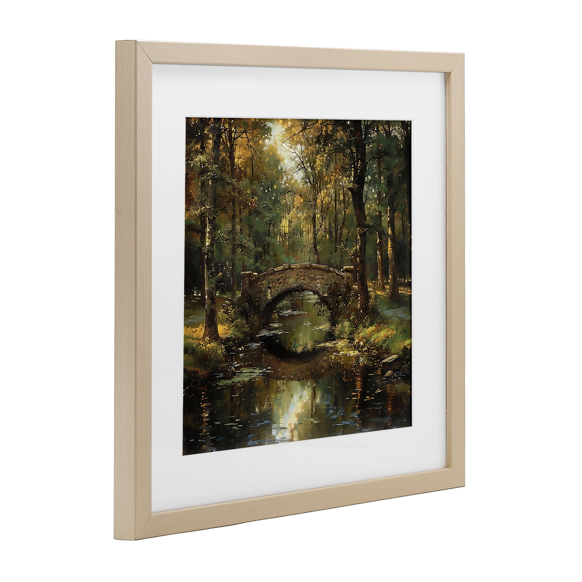 Stupell Industries Forest Bridge in Autumn Light Birch Framed Print Under Glass, design by Creative Studio