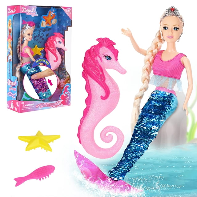 Muñeca sirena BETTINA Princess con cola que cambia de color, 29 cm