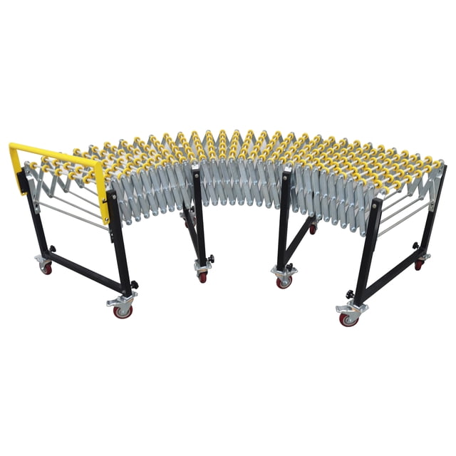 23.6" Wide Unpowered Flexible Expandable Conveyor Roller Unloading Conveyor Length Height Adjustable