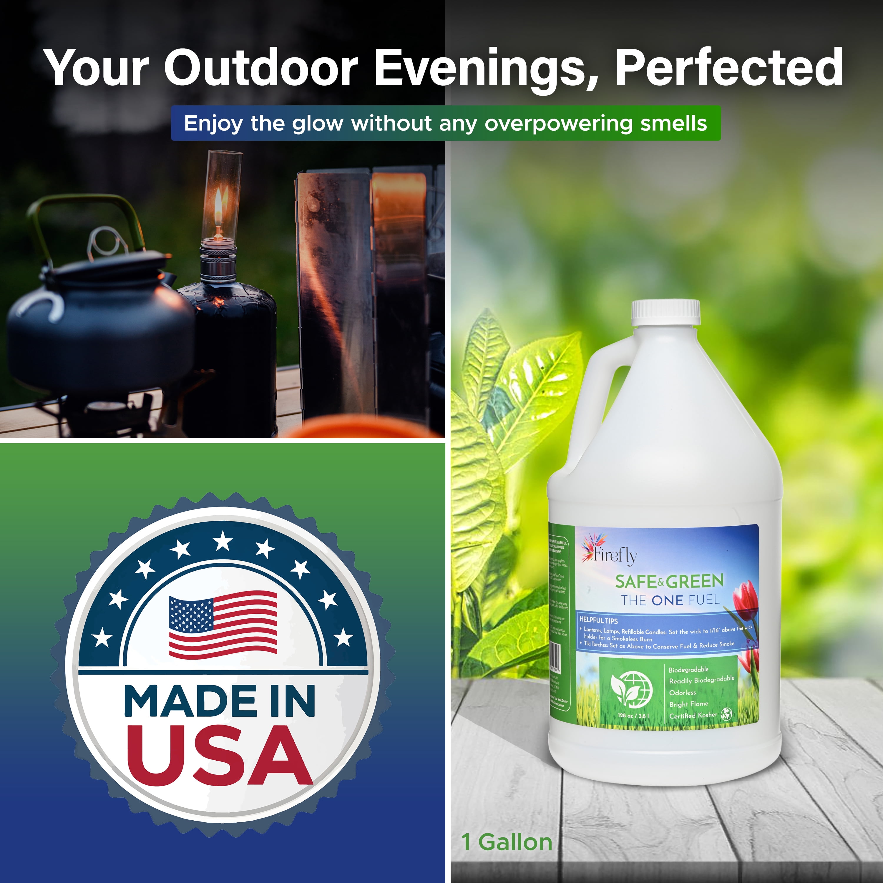 Firefly Fuel Eco-Friendly Lamp Oil - Safe & Green - 1 Gallon