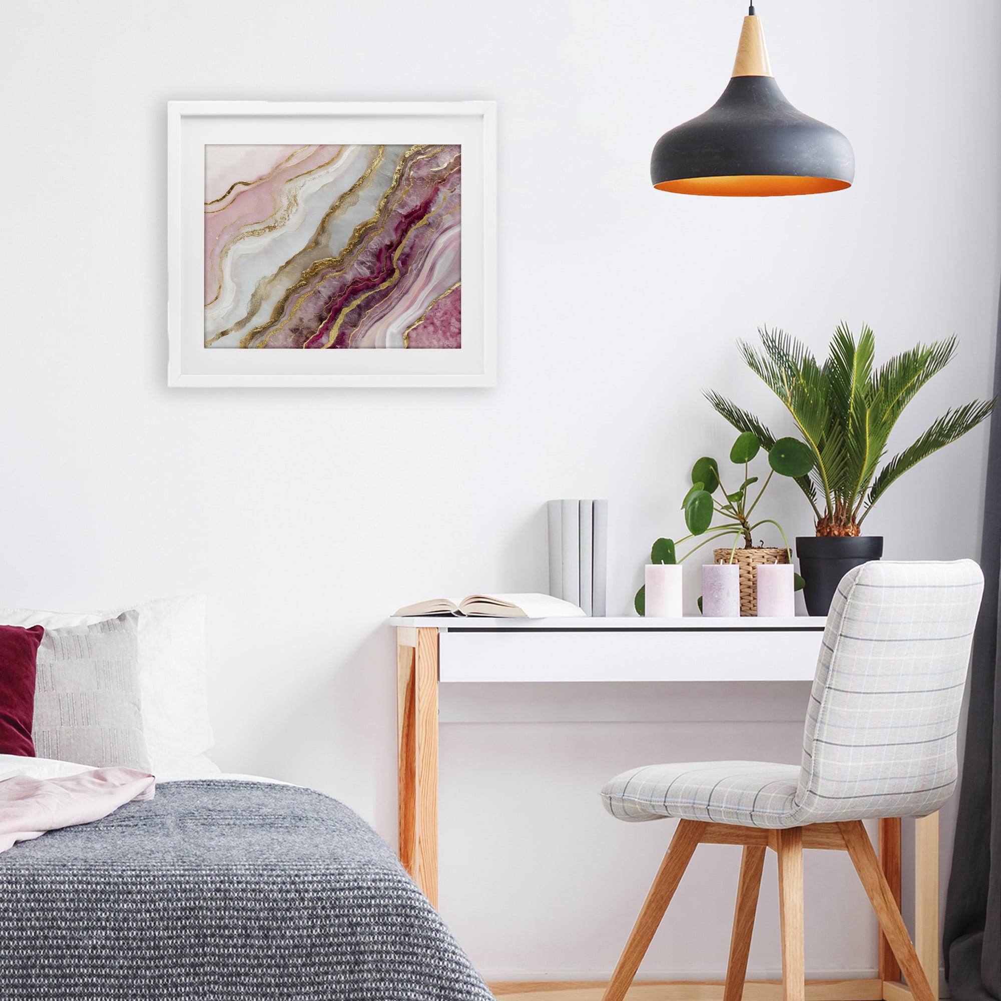 Stupell Industries Frozen Petal Stone White Framed Print Under Glass, design by Svetlana Aleynikova