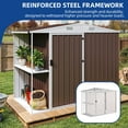 thumbnail image 6 of Uforic 8x4 FT Oversized Steel Storage Shed with Ventilation, Lockable Doors, and Sloped Roof for Outdoor, Brown, 6 of 10