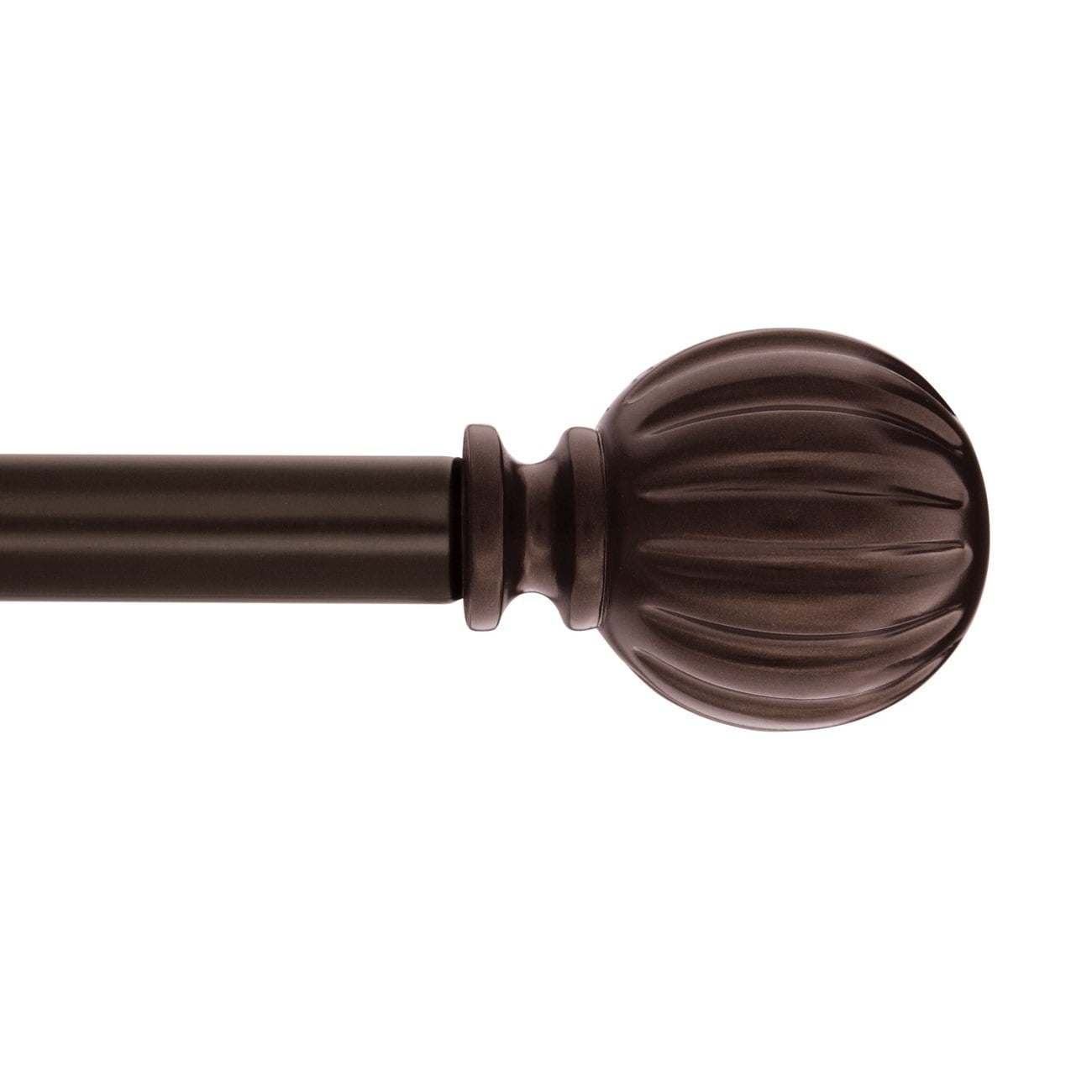 Ribbed Ball Drapery Rod Set, Bronze, 2848"
