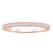 AFFY White Natural Diamond Anniversary Band Ring In 10k Rose Gold (0.25 Cttw)