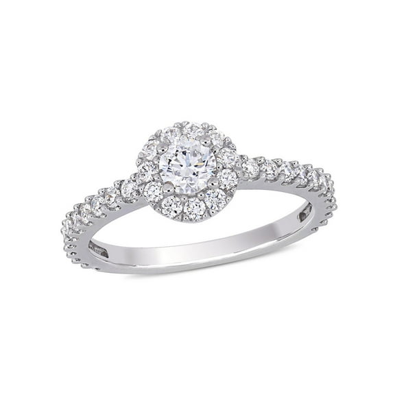 1.00 Carat (Ctw I1-I2, H-I) Diamond Halo Engagement Ring in 14k White Gold for Women