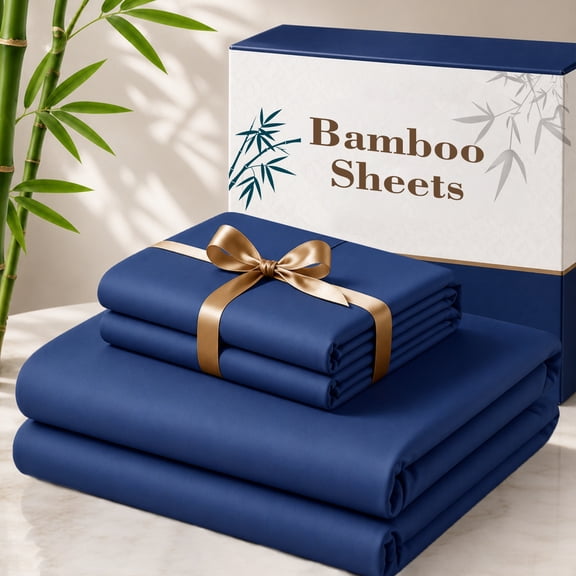 4pcs Bamboo Cooling Bedding - Extra Deep Pocket Breathable And Cooling - Suitable for Hot Sleepers And Sweats