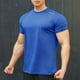thumbnail image 4 of Blusas y camisas de manga corta y cuello redondo para hombre. Blusas casuales de verano para hombre, de manga corta, de color liso, con cuello redondo, para fitness. Blusas de poliéster para hombre., 4 of 5