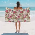 thumbnail image 3 of Beach Towel Pink Bloom Flowers Bath Pool Towels Spring Floral Absorbent Beach Towel Soft Large Quick Dry Lightweight Camping Travel Sports Yoga Gym Swim Towels for Adult 35x70 Inch, 3 of 9