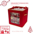 thumbnail image 4 of Simplify Polyester 27 Count Large Ornament Storage Box with See Through Window, Red, 4 of 10