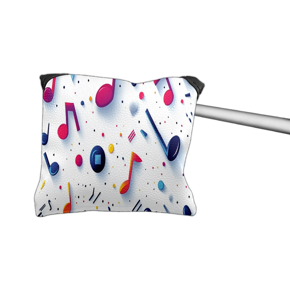 Golf Mallet Putter Cover Premium Leather Waterproof Golf Putter Head Cover with Magnetic Closure Musical Note Pattern