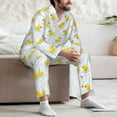 thumbnail image 5 of Salouo Yellow Rubber Duck Print Button-Front Long Sleeve Pajama Set for Men, Soft 2Pjs Men's Long Sleeve Sleepwear -Large, 5 of 7