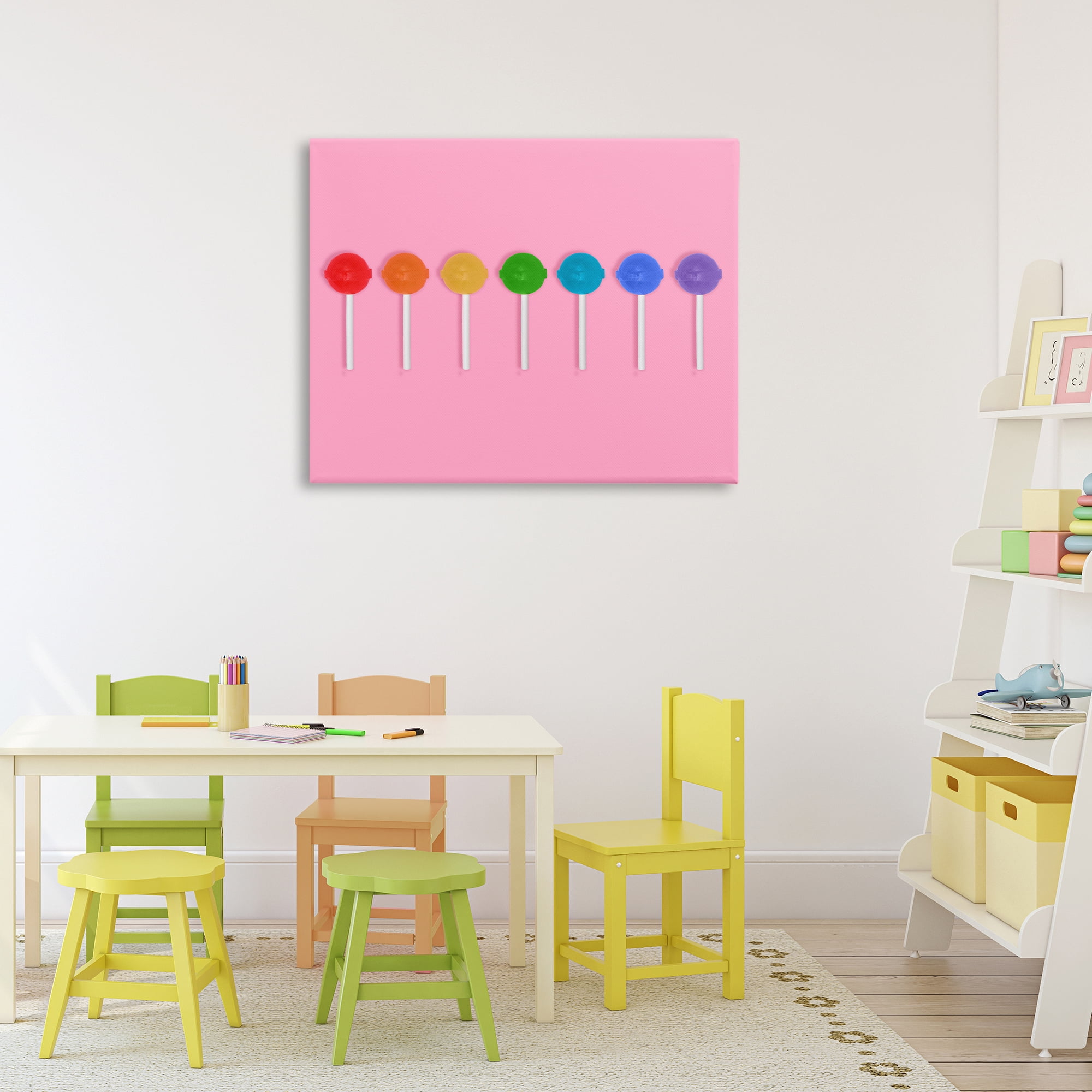 Stupell Industries Row of Rainbow Lollipops Canvas Wall Art, design by LISH Creative