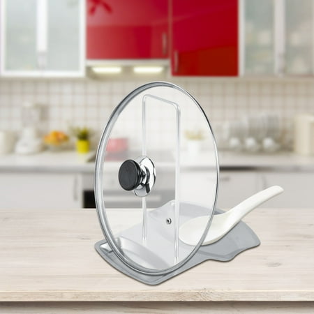 EECOO 1Pc Home Kitchen Stainless Steel Spoon Holder Pot Lid Shelf Cooking Rack Pan Cover Stand Hot