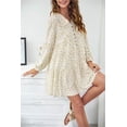 thumbnail image 6 of Uniexcosm Women's Dresses Casual Summer Long Sleeve V Neck Floral Dress Mini Dress A-Line Short Dress, 6 of 8