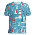 thumbnail image 5 of Nautical Lighthouse Sailboats(1)-2 Women's Short Sleeve T-Shirt Crew Neck Casual Summer Trendy Loose Fit Tops, 5 of 7