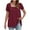 Wine, variant on Summer Plus Size Tops for Womens Fashion Casual Short Sleeve Loose T-Shirt Blouse