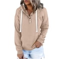 thumbnail image 2 of GERsome Women's Casual Hoodies Long Sleeve V Neck Lightweight Drawstring Pullover Tops Loose Sweatshirt with Pocket, 2 of 7
