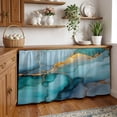 thumbnail image 3 of Marble Teal Cabinet Curtain 32"Wx55"L,Dustproof Pantry Door Curtain with Self Adhesive Tape,Modern Ink Painting Abstract Golden Art Tall Storage Cover Privacy Drape for Bathroom Kitchen Laundry Room, 3 of 9